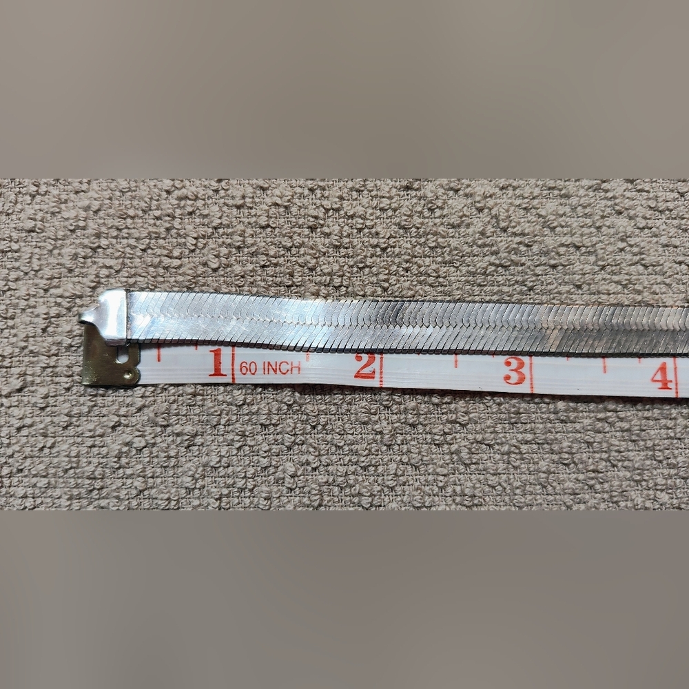 Thick Sterling Silver Choker Necklace 18" long FLAT - Picture 8 of 9